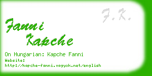 fanni kapche business card